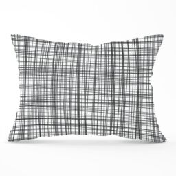 Warren Reed - Designer Monochrome Pencil Scribble Cushions in Grey - Size: 45 cm x 45 cm - thumbnail 1