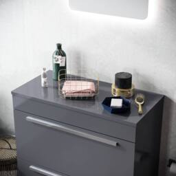 Nes Home Grey 800mm MDF Bathroom Worktop For Vanity Cabinet - thumbnail 2