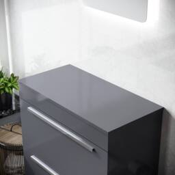 Nes Home Grey 800mm MDF Bathroom Worktop For Vanity Cabinet - thumbnail 3