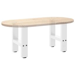 Berkfield Home Coffee Table Legs White 2 pcs 40x(30-31) cm Steel - thumbnail 8