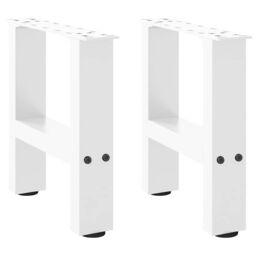 Berkfield Home Coffee Table Legs White 2 pcs 40x(30-31) cm Steel - thumbnail 2
