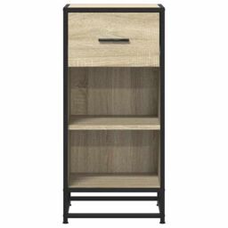 Berkfield Home Sideboard Sonoma Oak 35.5x35x76 cm Engineered Wood & Metal in Brown - thumbnail 4
