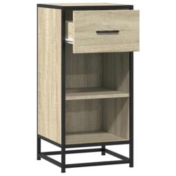 Berkfield Home Sideboard Sonoma Oak 35.5x35x76 cm Engineered Wood & Metal in Brown - thumbnail 5