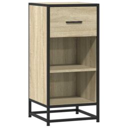 Berkfield Home Sideboard Sonoma Oak 35.5x35x76 cm Engineered Wood & Metal in Brown - thumbnail 2