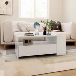 Berkfield Home Coffee Table White 102x55x42 cm Engineered Wood - Size: 102 x 55 x 42 cm - thumbnail 5