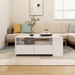 Berkfield Home Coffee Table White 102x55x42 cm Engineered Wood - Size: 102 x 55 x 42 cm