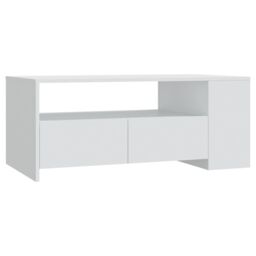 Berkfield Home Coffee Table White 102x55x42 cm Engineered Wood - Size: 102 x 55 x 42 cm - thumbnail 2