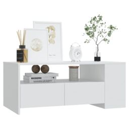 Berkfield Home Coffee Table White 102x55x42 cm Engineered Wood - Size: 102 x 55 x 42 cm - thumbnail 6