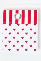 Homescapes Red Love Hearts Ready Made Eyelet Curtain Pair - Size: 140 cm width x 183 cm drop - thumbnail 3
