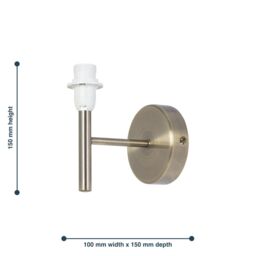 First Choice Lighting Brea - Antique Brass Wall Light Fitting Only in Gold - thumbnail 2