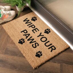 Artsy Mats Wipe Your Paws Doormat - Regular 60x40cm in Black - Size: 40 cm x 60 cm - thumbnail 3