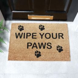 Artsy Mats Wipe Your Paws Doormat - Regular 60x40cm in Black - Size: 40 cm x 60 cm - thumbnail 2