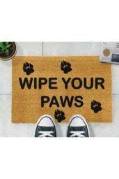 Artsy Mats Wipe Your Paws Doormat - Regular 60x40cm in Black - Size: 40 cm x 60 cm - thumbnail 4