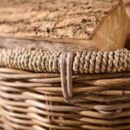 Dibor Traditional Natural Lined Rattan & Seagrass Log Basket H41 x W53cm - thumbnail 4