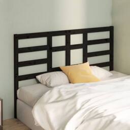 Berkfield Home Beautiful Bed Headboard Black 126x4x104 cm Solid Wood Pine - Size: 126 x 4 x 104 cm - thumbnail 1