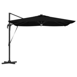 Berkfield Home Cantilever Roma Parasol with LEDs Black 286x285x270 cm Aluminium - Size: 286 x 285 x 270 cm - thumbnail 7