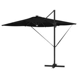 Berkfield Home Cantilever Roma Parasol with LEDs Black 286x285x270 cm Aluminium - Size: 286 x 285 x 270 cm - thumbnail 8