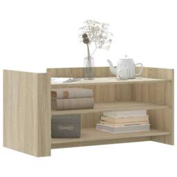 Berkfield Home Coffee Table Sonoma Oak 100x50x50 cm Engineered Wood in Light Oak - Size: 100 x 50 x 50 cm - thumbnail 3