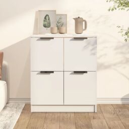 Berkfield Home Sideboard White 60x30x70 cm Engineered Wood - Size: 60 x 30 x 70 cm - thumbnail 1