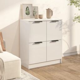 Berkfield Home Sideboard White 60x30x70 cm Engineered Wood - Size: 60 x 30 x 70 cm - thumbnail 3