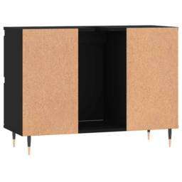 Berkfield Home Bathroom Cabinet Black 80x33x60 cm Engineered Wood - Size: 80 x 33 x 60 cm - thumbnail 7