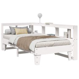Berkfield Home Bookcase Bed without Mattress White 75x190cm Solid Wood Pine - Size: 75x190 cm - thumbnail 1