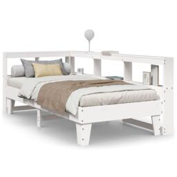Berkfield Home Bookcase Bed without Mattress White 75x190cm Solid Wood Pine - Size: 75x190 cm - thumbnail 2