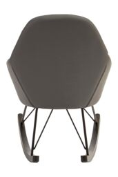 Orsina Light Grey Faux Leather Rocking Chair, Oak Veneer Runners & Lattice Base, Contemporary Accent Chair - thumbnail 2