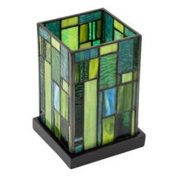 Happy Homewares Designer Art Deco Tiffany Table Lamp in Coloured Stained Glass in Green - thumbnail 5