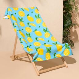 OHS Lemon Large Towel Bath Quick Dry Summer Travel Microfibre Absorbent in Yellow - thumbnail 2