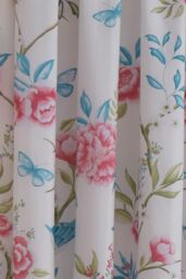 Dreams & Drapes 'Amelle' Floral Print Pair of Pencil Pleat Curtains With Tie-Backs in Blue - Size: 168 cm width x 183 cm drop - thumbnail 3