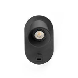 Netlighting Corb USB C Reading Wall Light Matt Black 1x