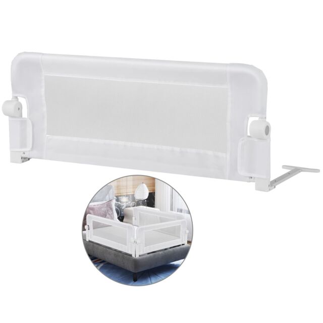 Costway Foldable Toddler Bed Rail Baby Safety Guard w/Removable Cover in White - image 1