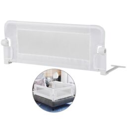 Costway Foldable Toddler Bed Rail Baby Safety Guard w/Removable Cover in White - thumbnail 1