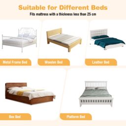 Costway Foldable Toddler Bed Rail Baby Safety Guard w/Removable Cover in White - thumbnail 4