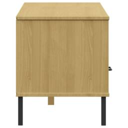 Berkfield Home TV Cabinet with Metal Legs Brown Solid Wood Pine OSLO - thumbnail 6