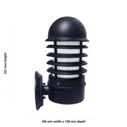 First Choice Lighting Set of 2 Mason - Black Louvred Outdoor Wall Lights - thumbnail 5