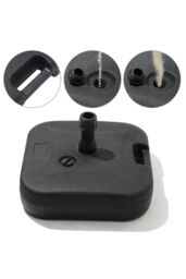 H&O Direct PP Square Water & Sand Filled Freestanding Parasol Base in Black - thumbnail 5