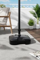 H&O Direct PP Square Water & Sand Filled Freestanding Parasol Base in Black - thumbnail 2