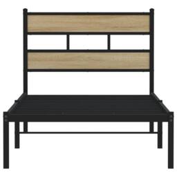 Berkfield Home Metal Bed Frame without Mattress Sonoma Oak 107x203 cm in Brown - thumbnail 4