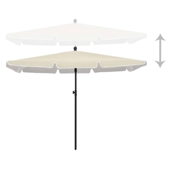 Berkfield Home Durable Garden Parasol with Pole 210x140 cm Sand in Beige - image 1