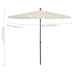 Berkfield Home Durable Garden Parasol with Pole 210x140 cm Sand in Beige - thumbnail 6
