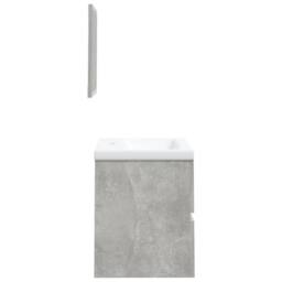 Berkfield Home Full Bathroom Sink Cabinet with Basin & Mirror Concrete Grey - thumbnail 5