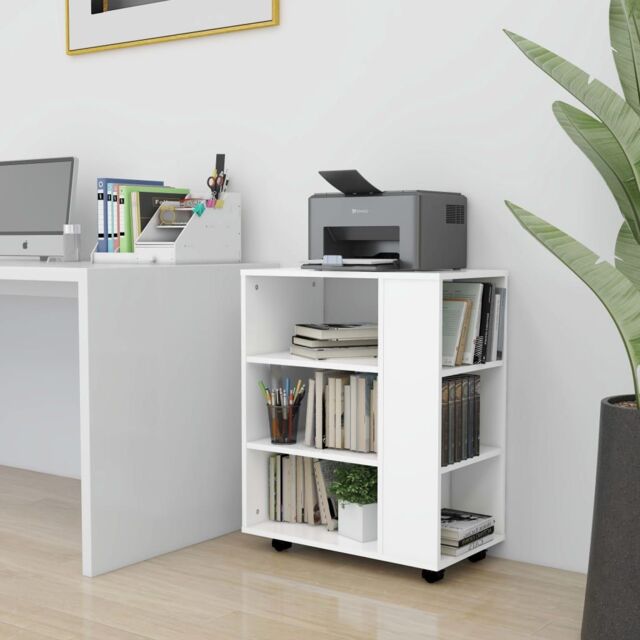 Berkfield Home Rolling Cabinet White 60x35x75 cm Engineered Wood - Size: 60 x 35 x 75 cm - image 1