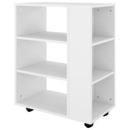 Berkfield Home Rolling Cabinet White 60x35x75 cm Engineered Wood - Size: 60 x 35 x 75 cm - thumbnail 5