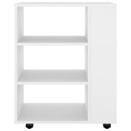 Berkfield Home Rolling Cabinet White 60x35x75 cm Engineered Wood - Size: 60 x 35 x 75 cm - thumbnail 4