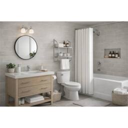 Nordara 2-Tier Chrome Bathroom Shelf & Towel Rail in Silver - Size: 50 cm x 80 cm - thumbnail 5