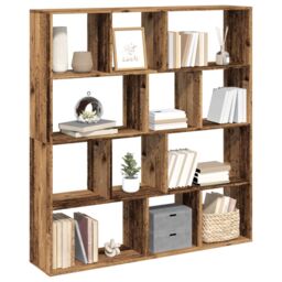 Berkfield Home Book Cabinet Old Wood 132x29x141.5 cm Engineered Wood in Brown - thumbnail 4