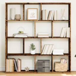 Berkfield Home Book Cabinet Old Wood 132x29x141.5 cm Engineered Wood in Brown - thumbnail 1