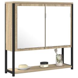 Berkfield Home Elegant Bathroom Mirror Cabinet Sonoma Oak 60x16x60 cm Engineered Wood in Light Oak - Size: 60 x 16 x 60 cm